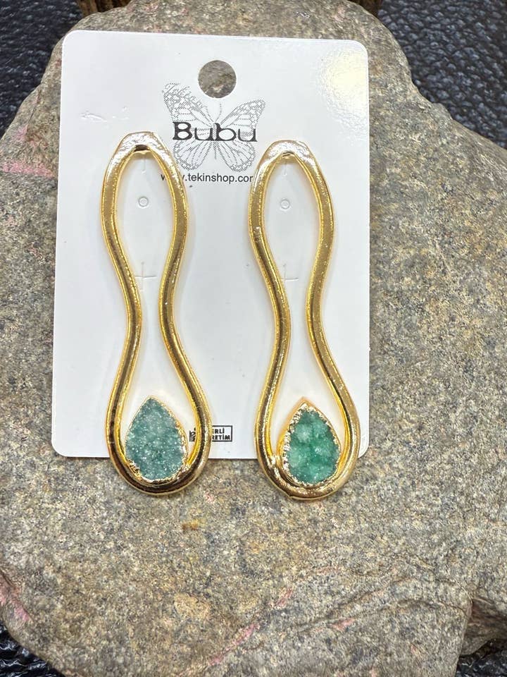 Earrings with multicolored crystal stone extensions for wholesale by BUBU BY TEKIN SHOP