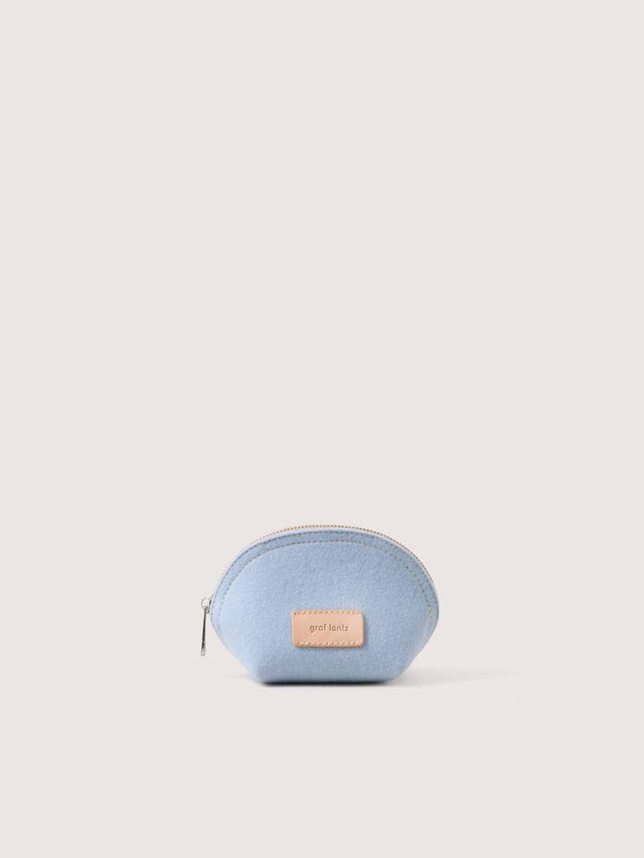 Pochi Merino Wool Small Pouch Sky for wholesale by Graf Lantz