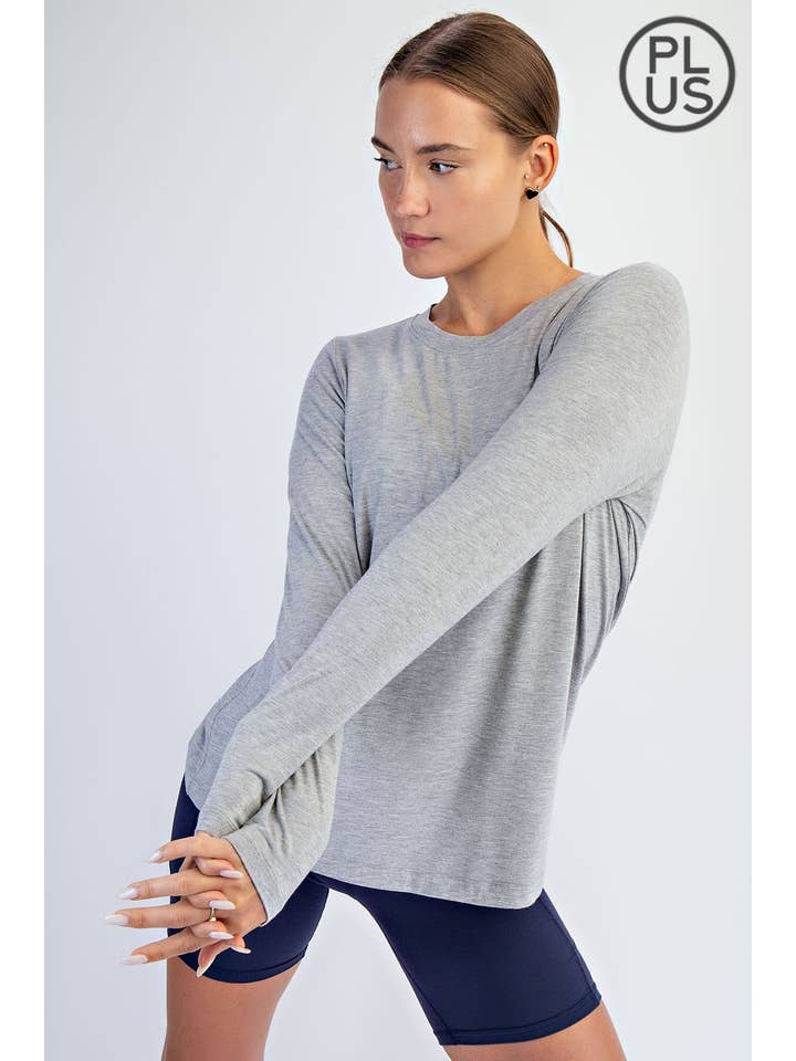 Rae Mode - Wholesale Lounge Top - Women's - PLUS SIZE VISCOSE MODAL LONG SLEEVE TOP27