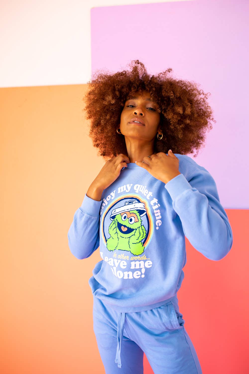 Blue Anti-Social Oscar The Grouch Sweatshirt for wholesale on Faire3