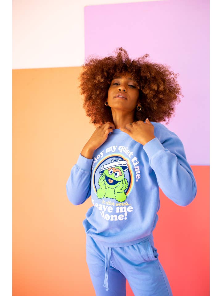 Blue Anti-Social Oscar The Grouch Sweatshirt for wholesale on Faire3