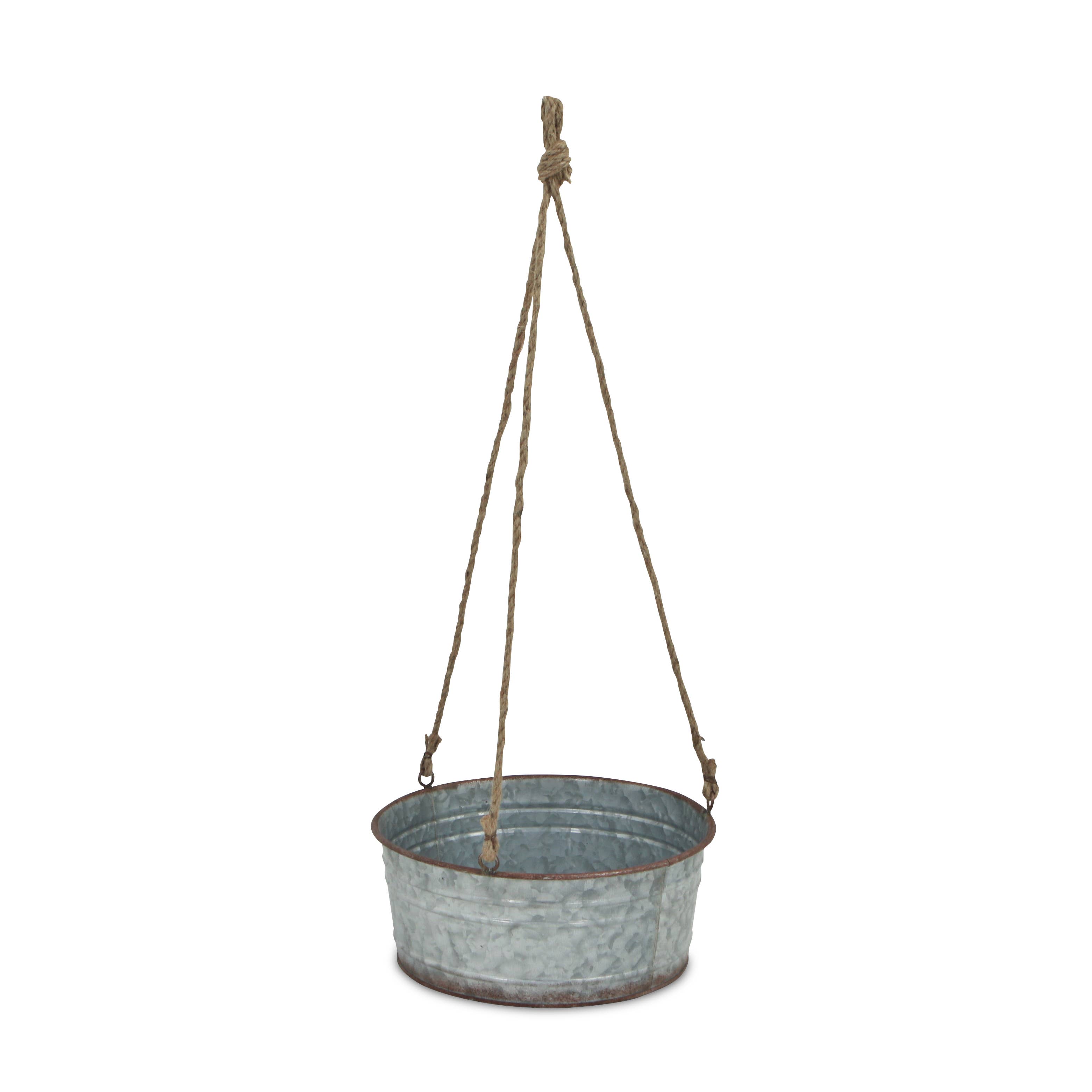 Cheungs Home Decor - Wholesale Hanging Planter - Inara Round Galvanized Hanging Metal Planter2