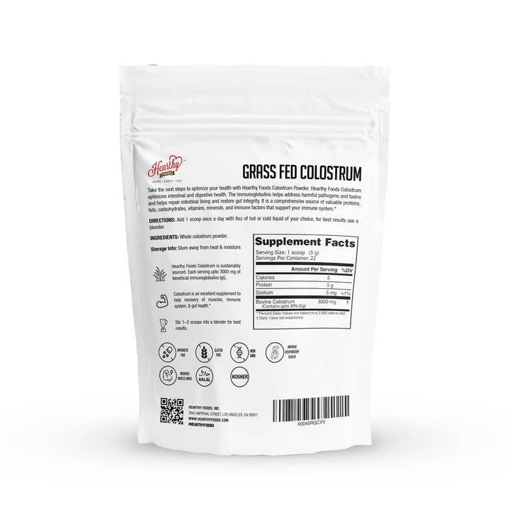 Hearthy Foods - Wholesale Protein/Superfood Powder - Grass Fed Colostrum Powder, Keto, Immunity, Gut Healthy, GF