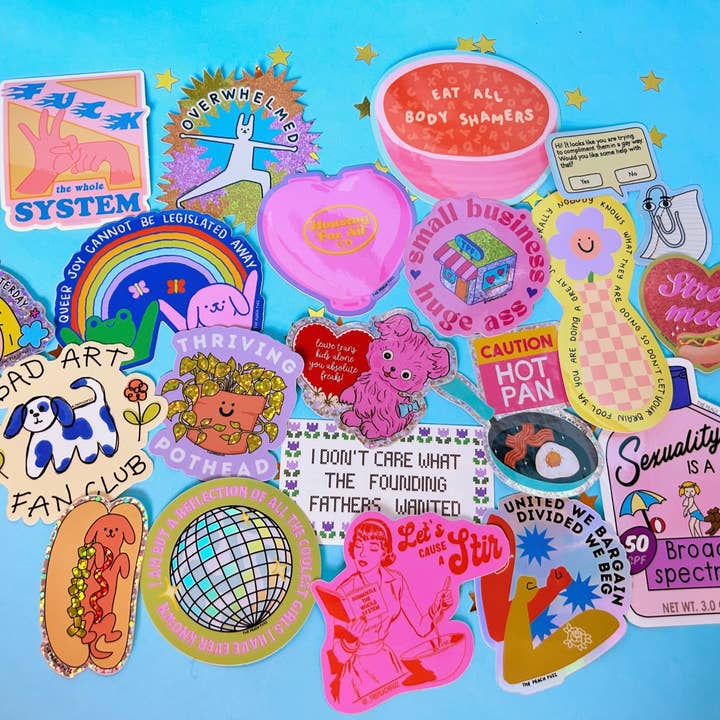 The Peach Fuzz - Wholesale Sticker - Queer Joy Cannot Be Legislated Away Sticker