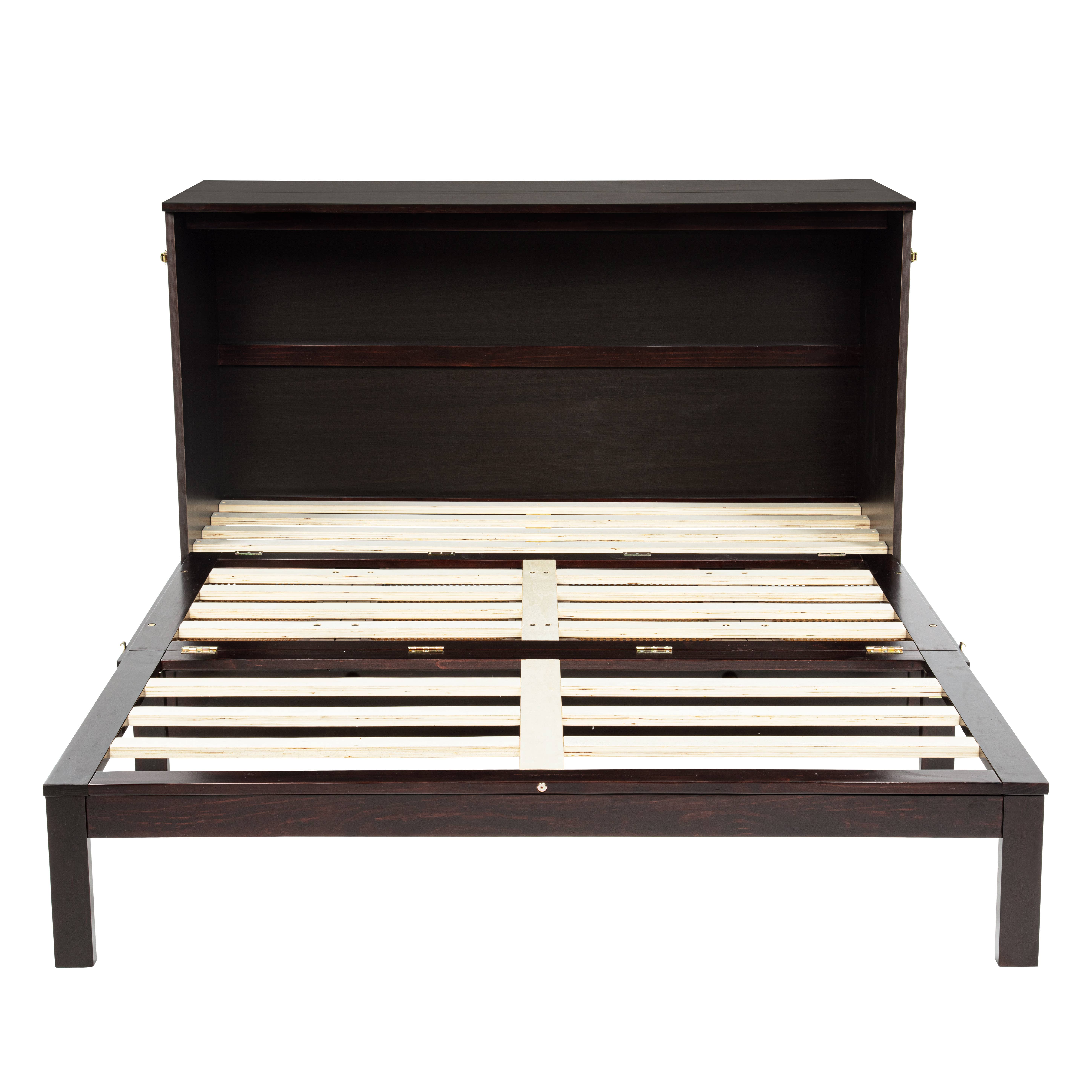 39F Inc. - Wholesale Bed - Queen Size Murphy Bed, Pine Wood Cabinet Bed w Power Station9