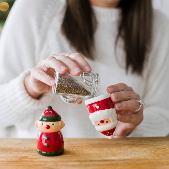 Pearhead - Vente Ensembles salière et poivrière - Set de Noël avec salière et poivrière Santa & Elf1