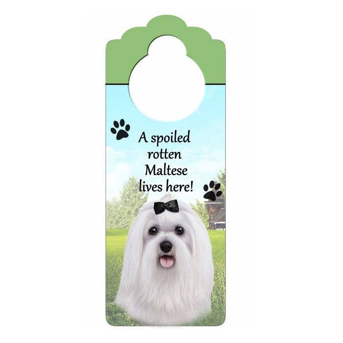 E&S Pets - Wholesale Sign - Maltese Doorknob Notes