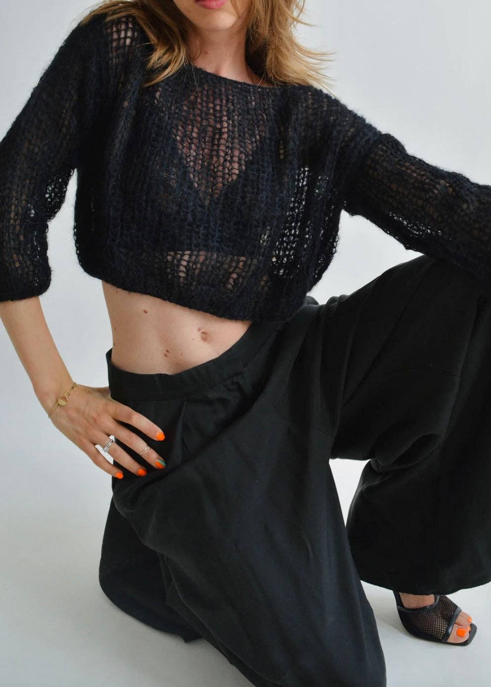 ROSYLEIA - Vente Pull en maille – femme - Pull court délicat en mohair14