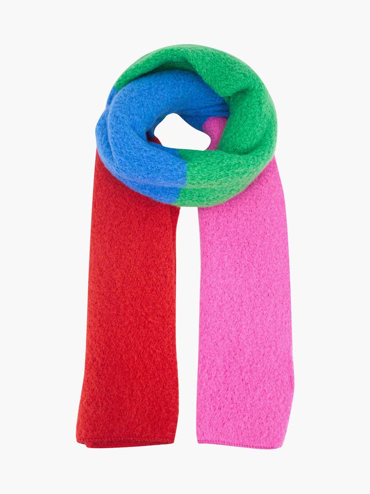 Aster Green/Pink Colourblock Heavyweight Scarf for wholesale by Sarta Accessories