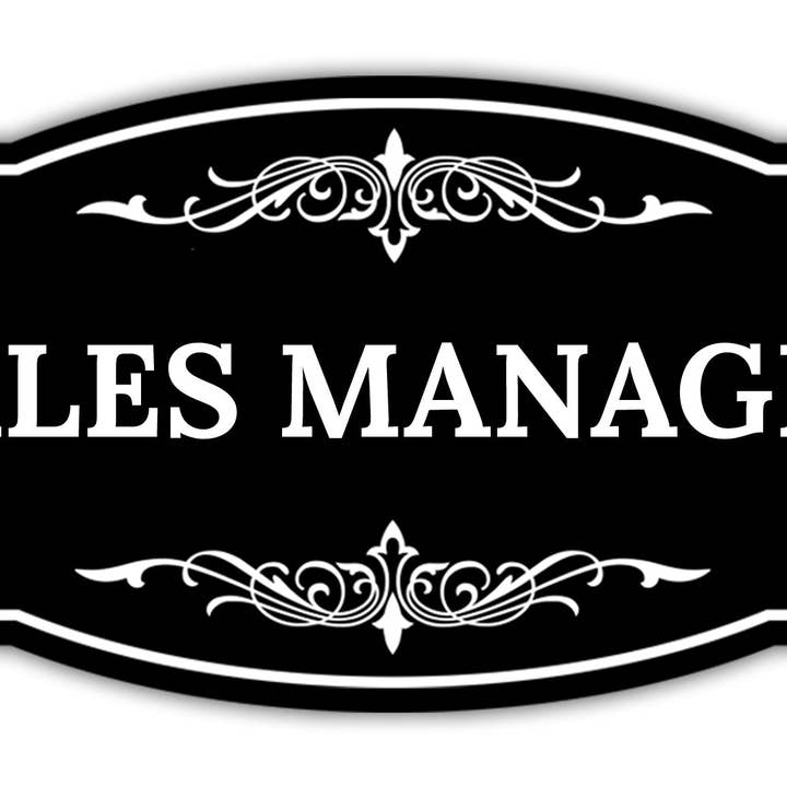 Enseigne murale ou de porte graphique de directeur commercial victorien par LITA pour la vente par All Quality