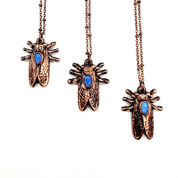 Opalit Cikade Halskæde // Elektroformet Smykke for engroshandel hos MergingMetals