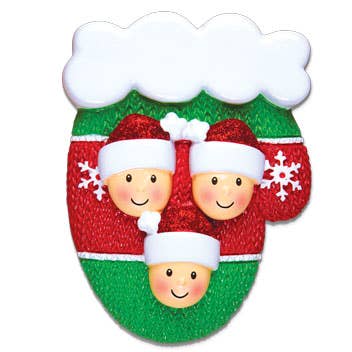 PolarX Ornaments - Wholesale Ornament - Mitten with Faces Family Personalized Ornament1