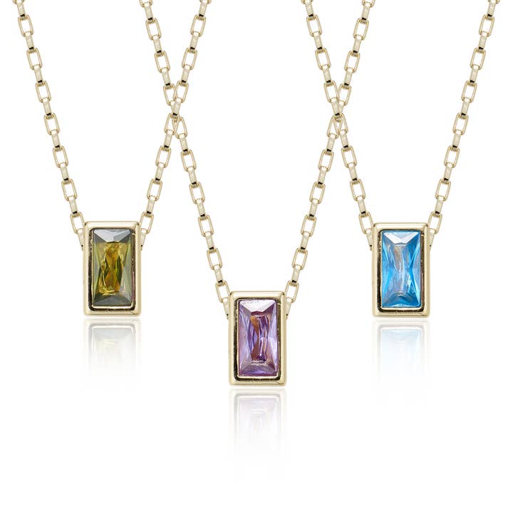 gold classic bar birthstone necklace package for wholesale by Cool and Interesting