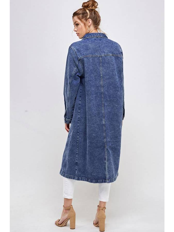 BLUE AGE - Wholesale Denim Jacket - Women's - Long Trench Coat Denim Jean Jacket (OPEN PACK)