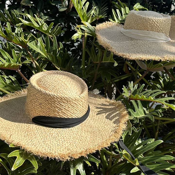 Queens INC – wholesale Straw hat – women's – Frayed Edge Straw Rancher Hat with Ribbon Tie 5