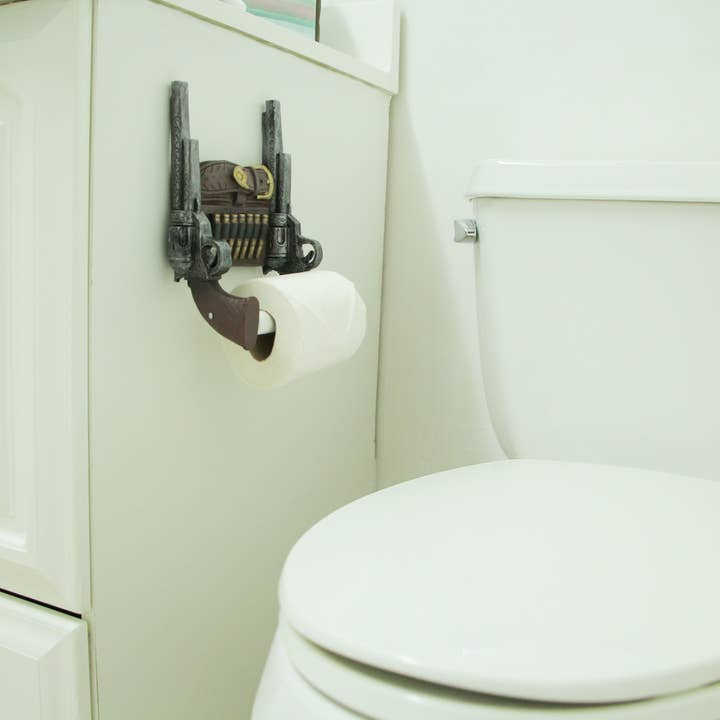 Zeckos - Venta al por mayor Soportes para papel higiénico - Soporte para rollo de papel higiénico Wipe of the Wild West Six Shooter5