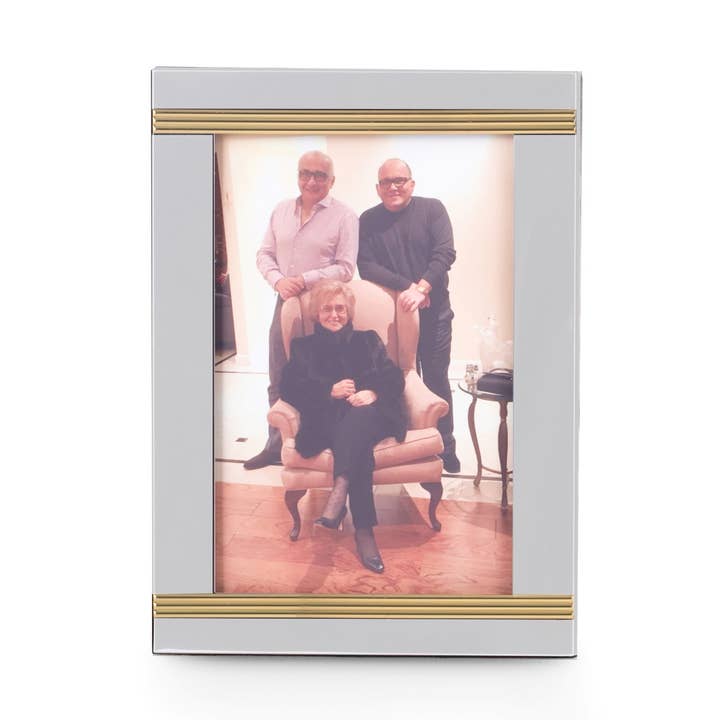 Silver & Brass 4"x6" Picture Frame for wholesale by BeyBerk International