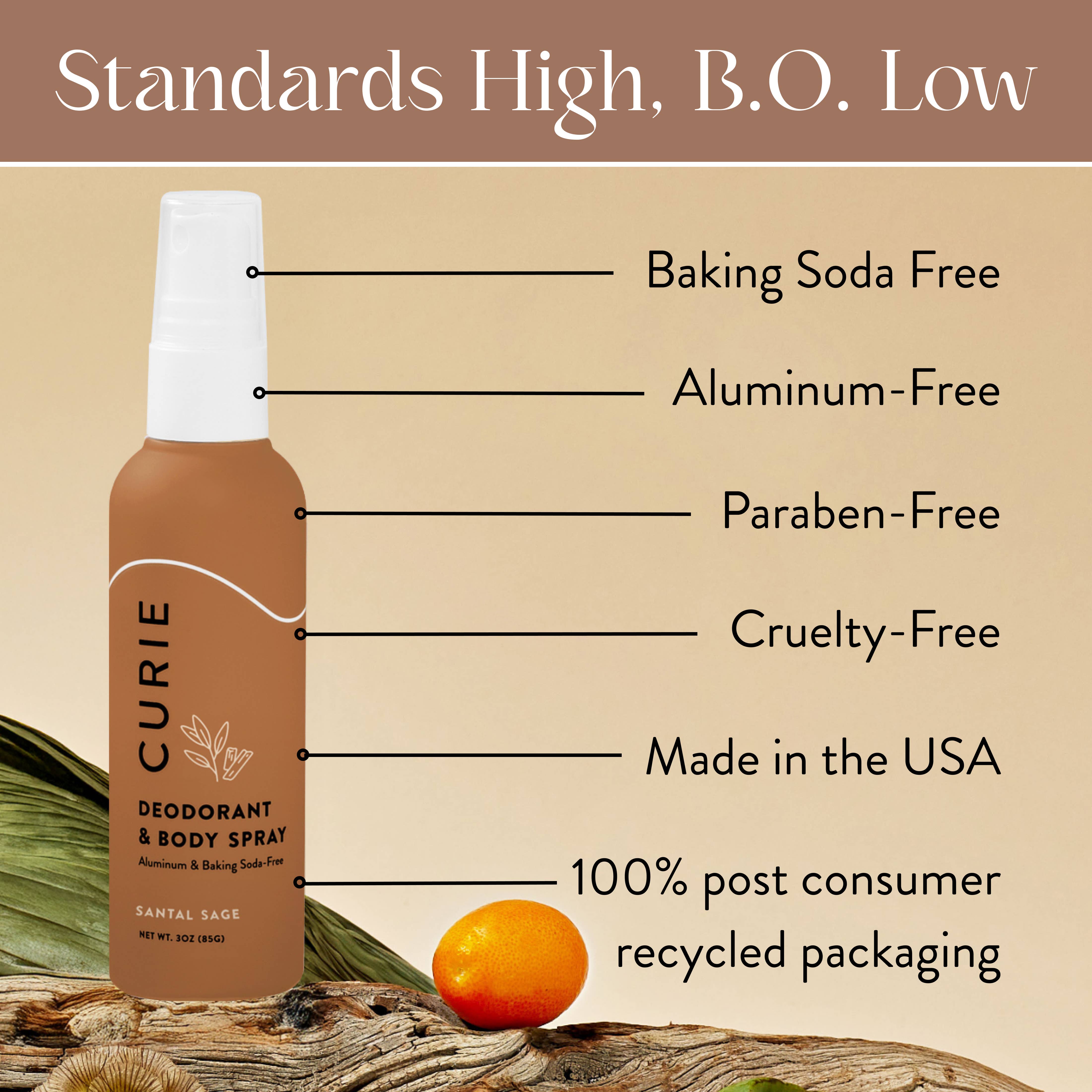 Curie - Wholesale Deodorant - Unisex - Aluminum Free Whole Body Deodorant Spray Santal Sage2