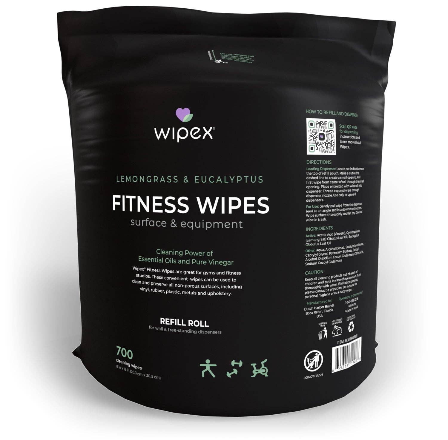 Wipex - Vente Lingettes de nettoyage multi-usage - Wipex lingettes naturelles pour équipements de fitness, rouleau de recharge 700 unités en vrac4