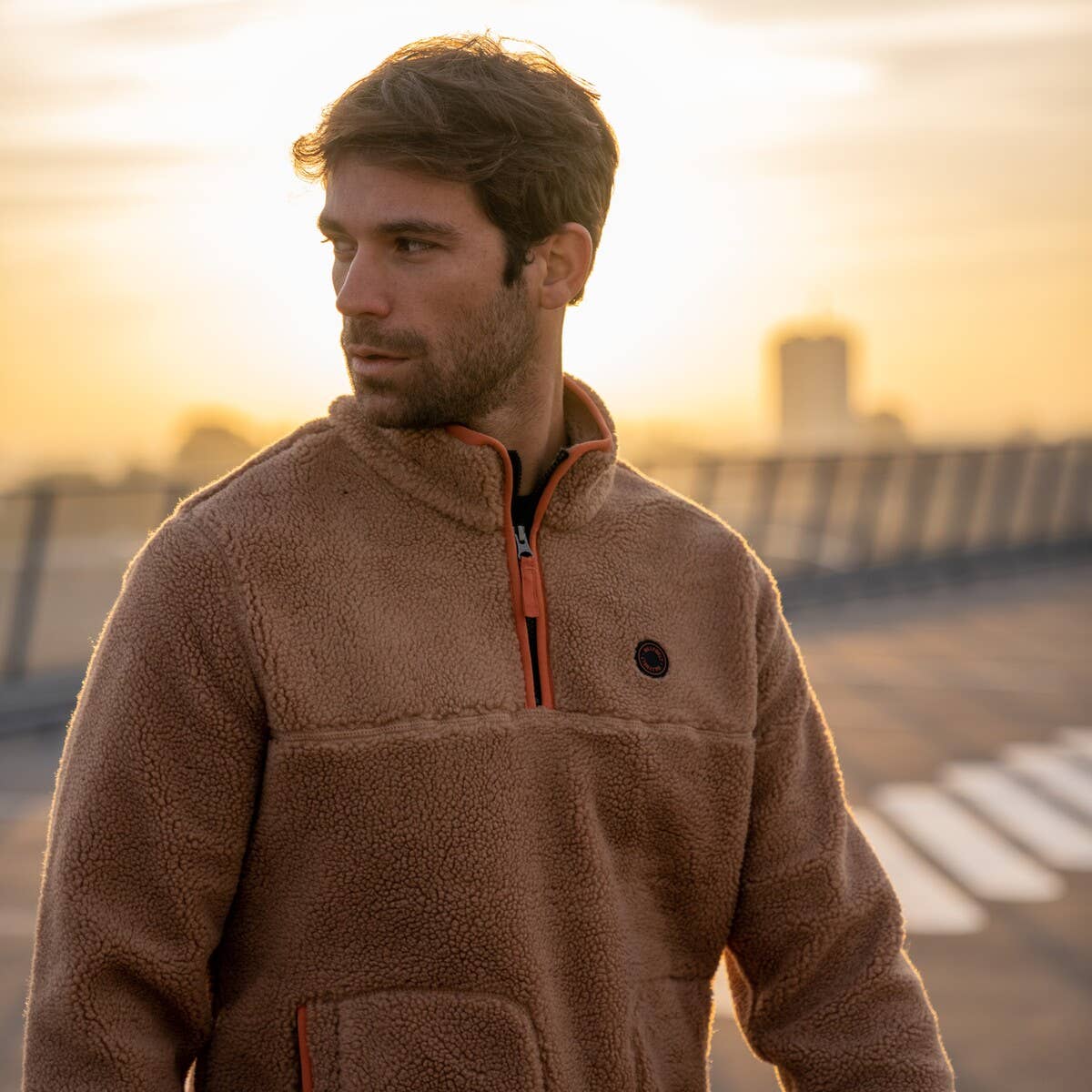 BILLYBELT - Wholesale Sweatshirt - Men's - Sherpa zipped collar Dune1