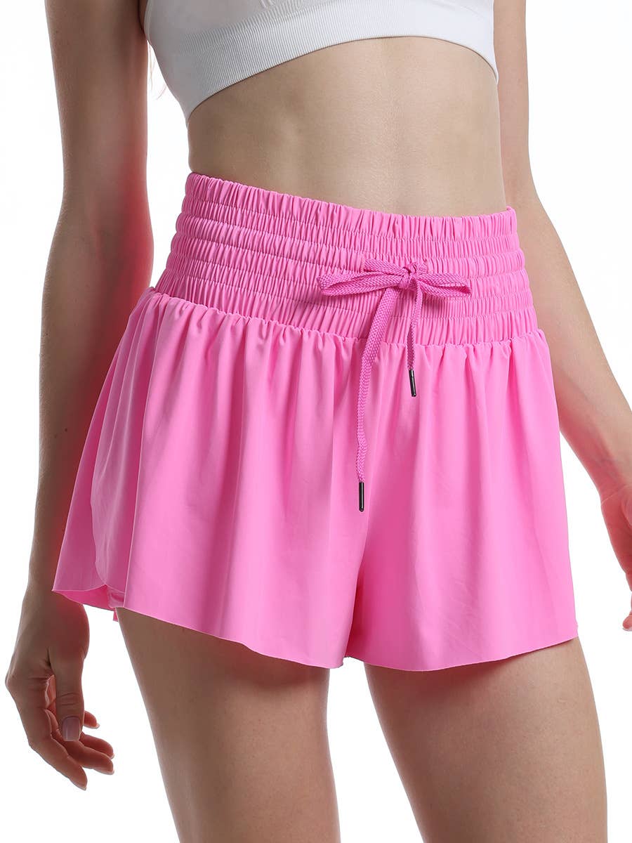 Rosa Clothing - Wholesale Shorts - Women's - Flowy Butterfly Athletic High rise Shorts with inner pocket10