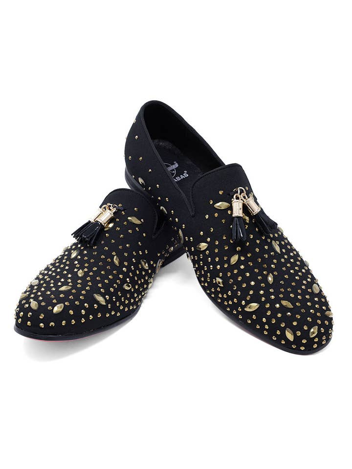 BARABAS - Wholesale Loafers - Men's - Men's Rhinestone Diamond Tassel Loafer Dress Shoes SH3080