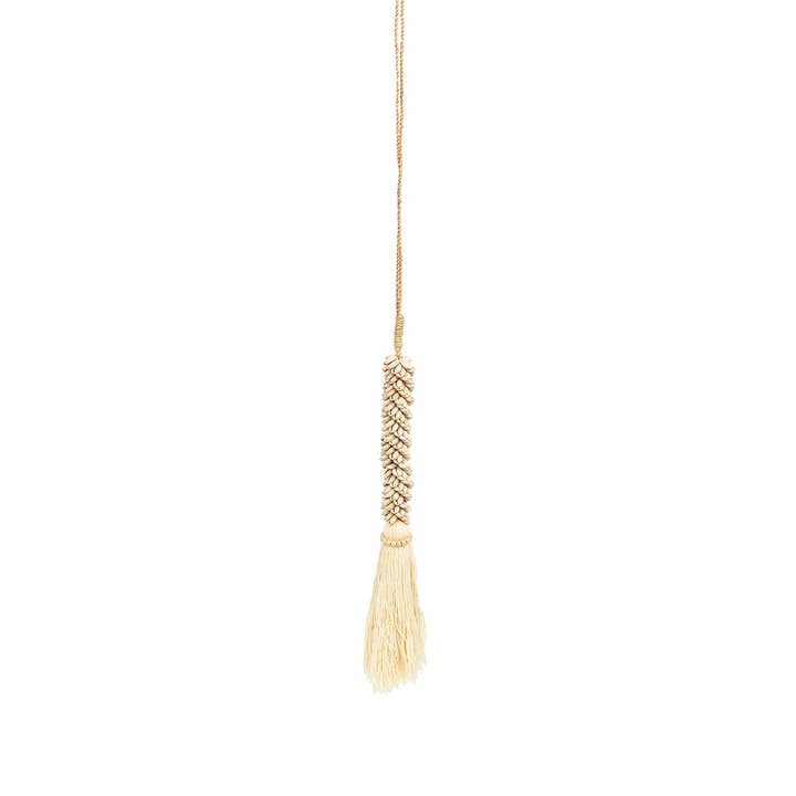 The Cowrie & Cotton Tassel - Natural for wholesale by Bazar Bizar Living