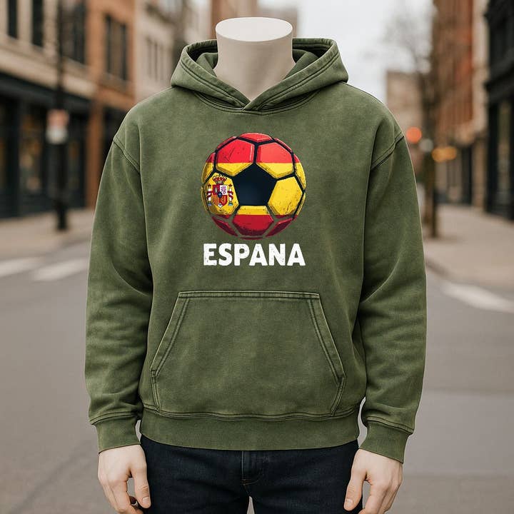 Washed military green hoodie for wholesale by fabrica personalizacion