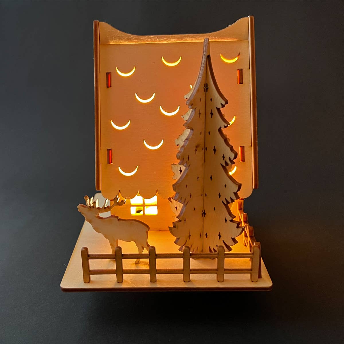 Squirrel Tacos Papercuts - Wholesale DIY Craft Kit - DIY Kit A Frame Chalet Christmas Holiday Decor candle holder16