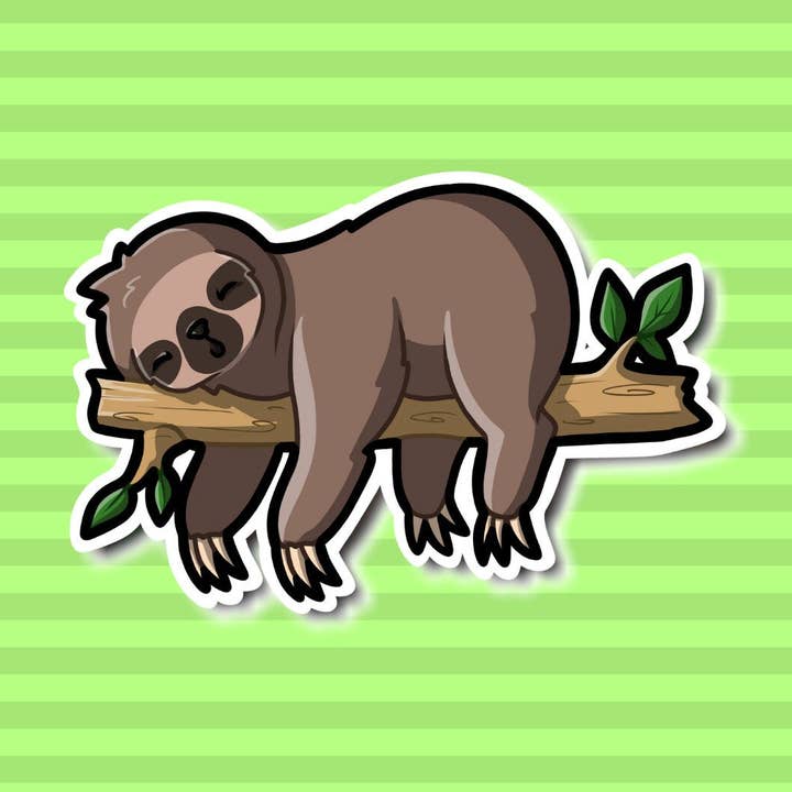 Sloth- Sleeping Sticker for wholesale by Mega Kawaii Cuties