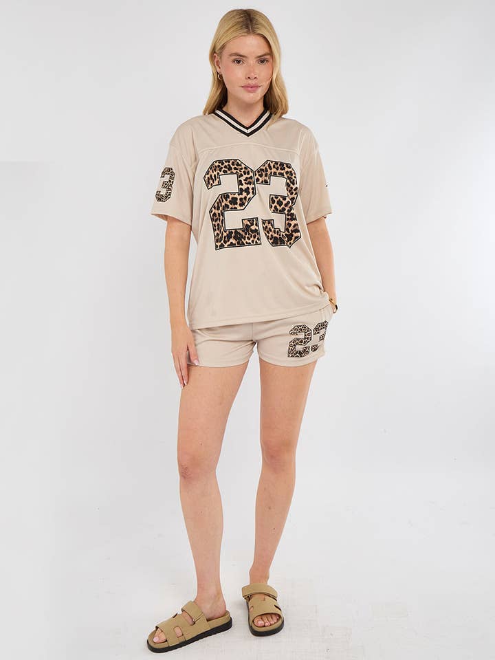 AX Labels - Wholesale Top & Short Set (NOT Loungewear) - Women's - Leopard Print 23 T-Shirt With Shorts Co-ord41
