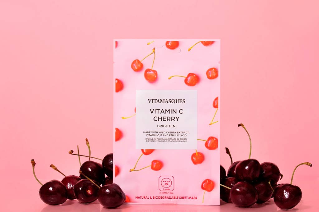 Vitamasques US - Vente Masque pour le visage - Masque en tissu à la vitamine C et à la cerise 🍒5
