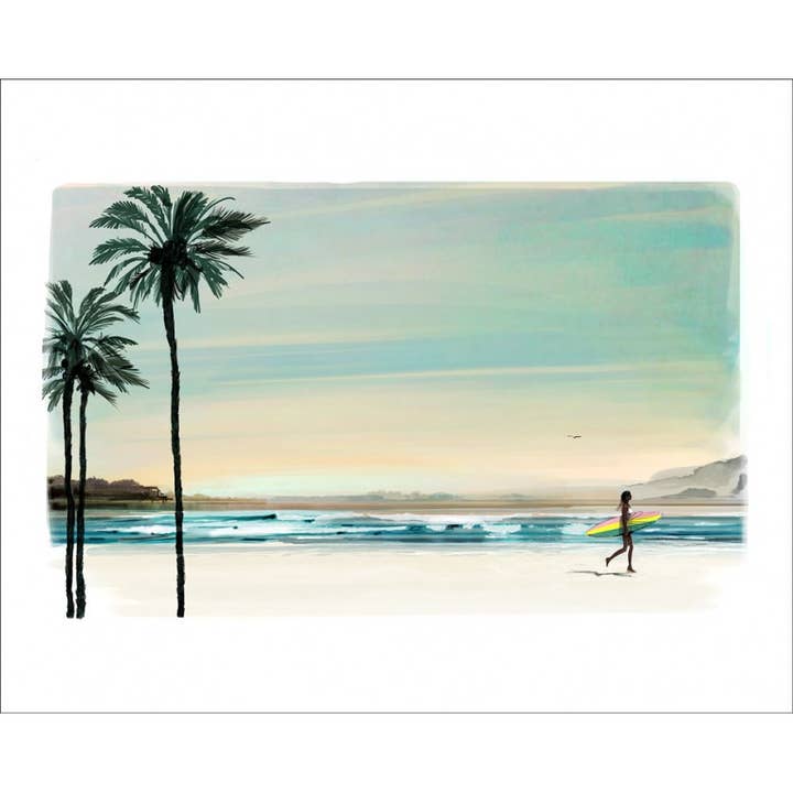 Fine Art Print - “Surf Girl” - Sophie Griotto for wholesale by Atelier Contemporain