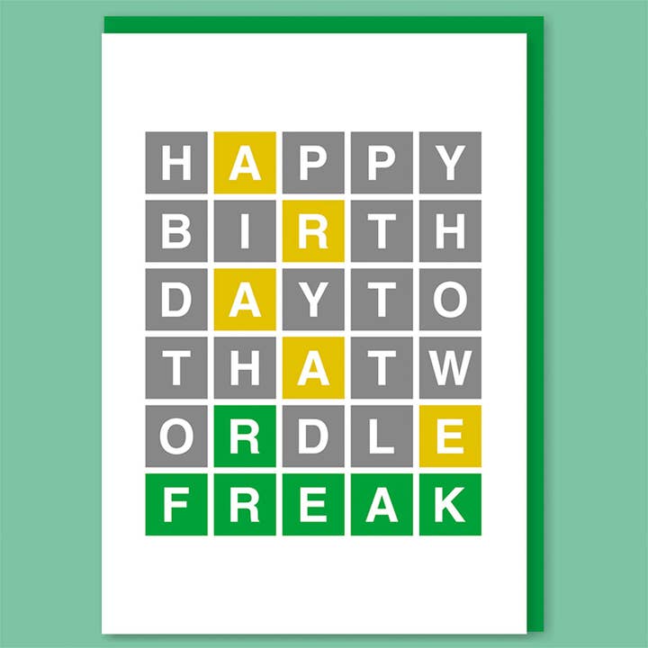 Dean Morris Cards - Venta al por mayor Tarjetas de cumpleaños - Tarjeta de felicitación Wordle Freak