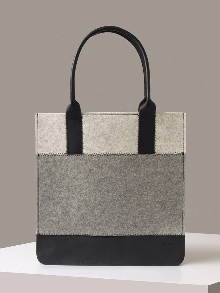 Jaunt Merino Wool Tote Granito, Branco Mesclado e Preto por atacado de Graf Lantz