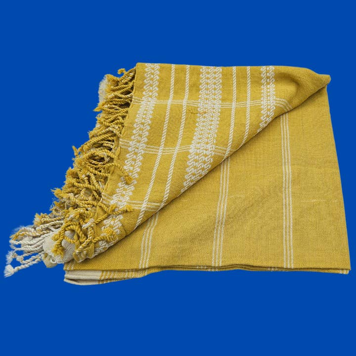Fibre & Shoot - Venta al por mayor Mantas de sofá - Manta de lana merino pura: amarillo toscano