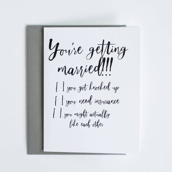 You're Getting Married Card for wholesale by Sassper Goods