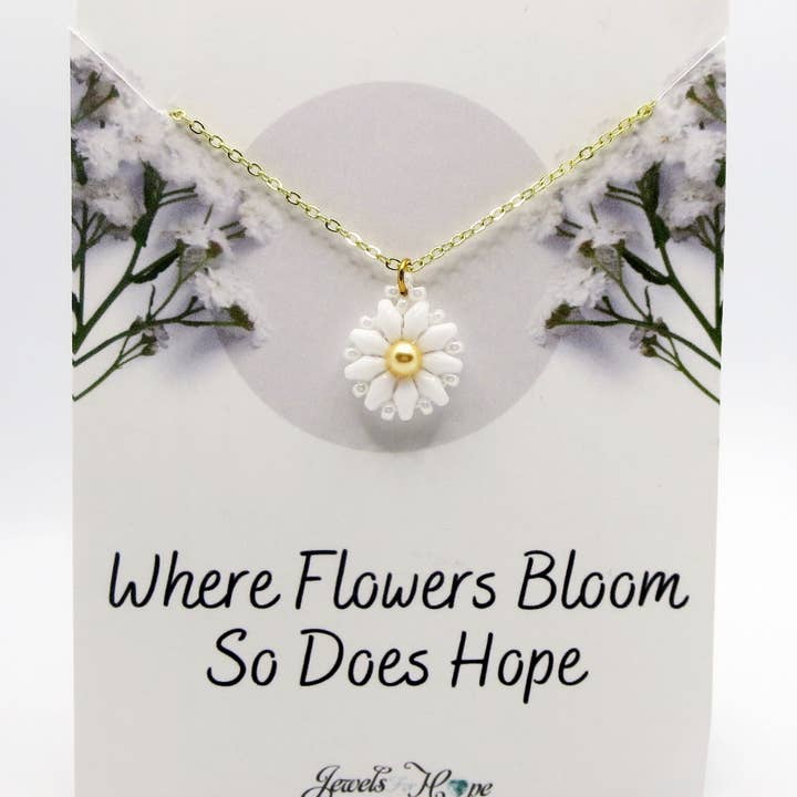 Jewels For Hope - Wholesale Pendant/Charm Necklace - Daisy Flower Necklace, Spring Pendant, Floral Jewelry4
