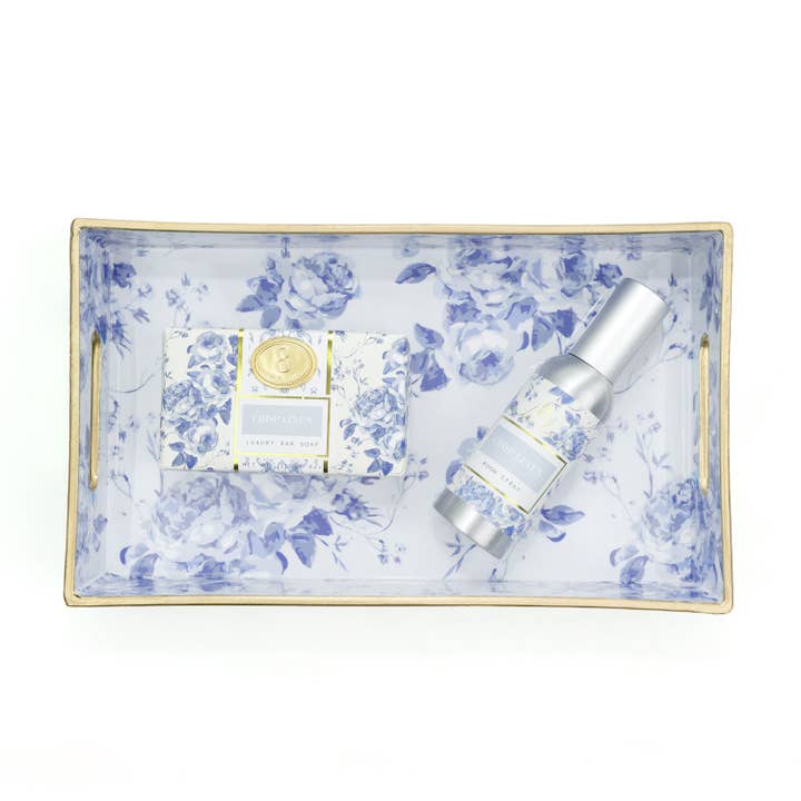 8 Oak Lane - Wholesale Decorative Tray - Blue Rose Vanity Tray3