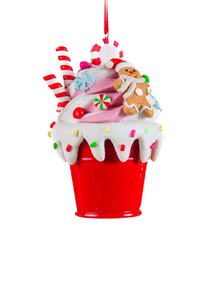 Red/White Bucket of Sweets Ornament for wholesale by Starlight Collection