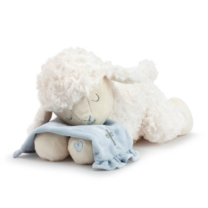 Blue Goodnight Prayer Mechanical Lamb for wholesale by DEMDACO