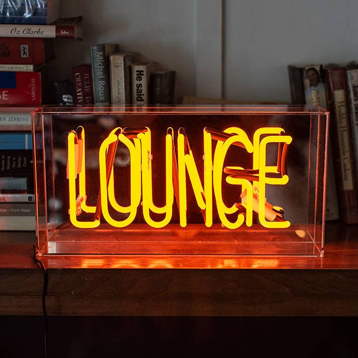 'Lounge' Glass Neon Sign for wholesale by Locomocean Ltd