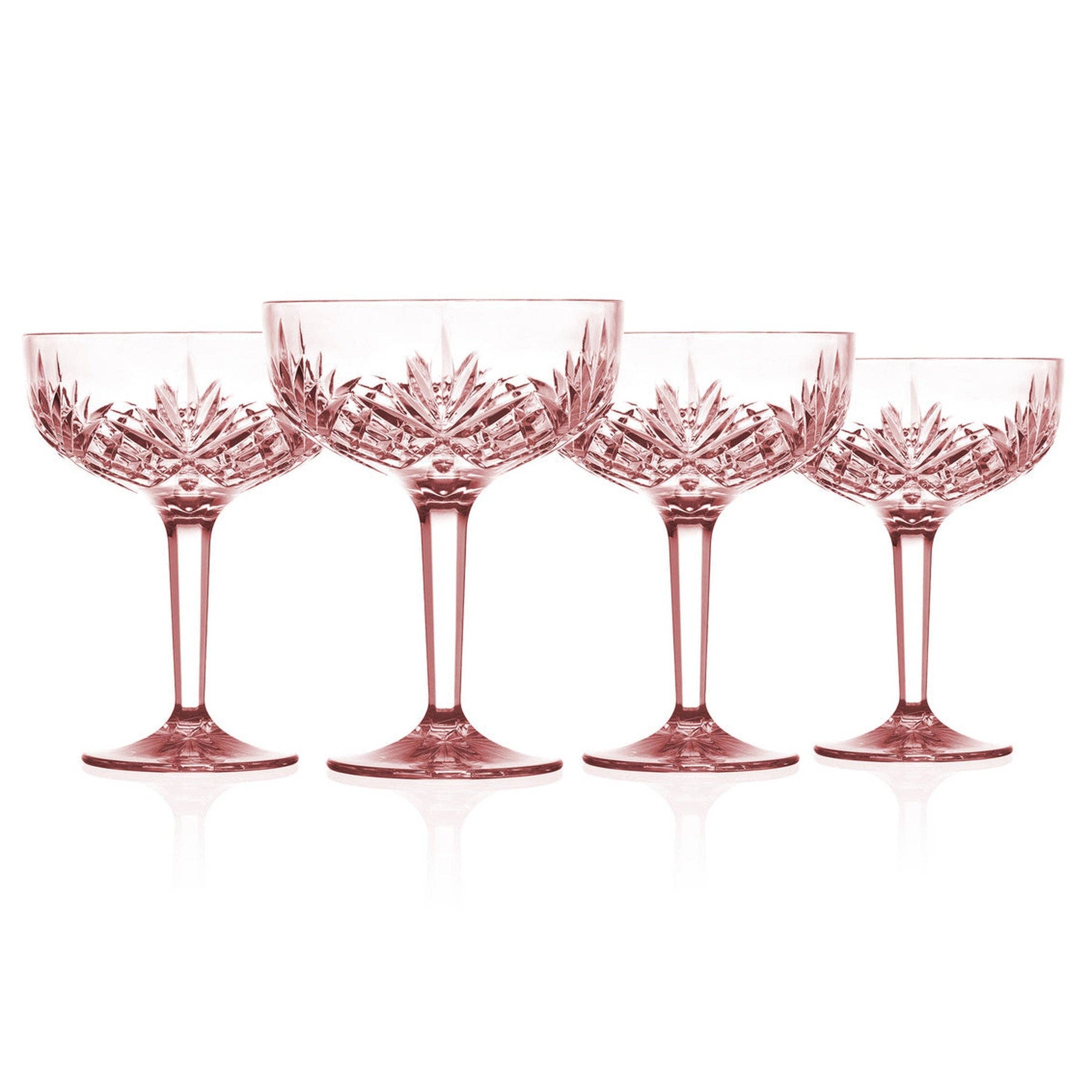Godinger - Wholesale Cocktail/Liquor Glass - Dublin Acrylic Blush Champagne Coupe, Set of 40
