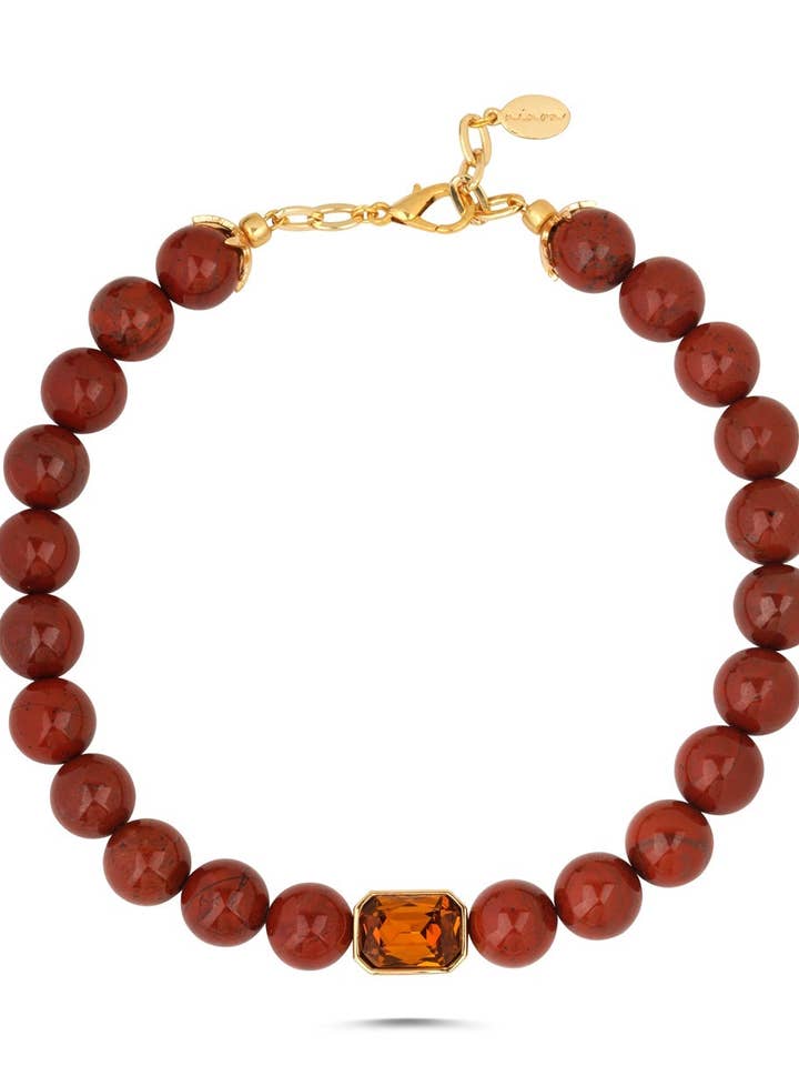 Bodrum Akik ve Kristal Kolye for wholesale by Ninon