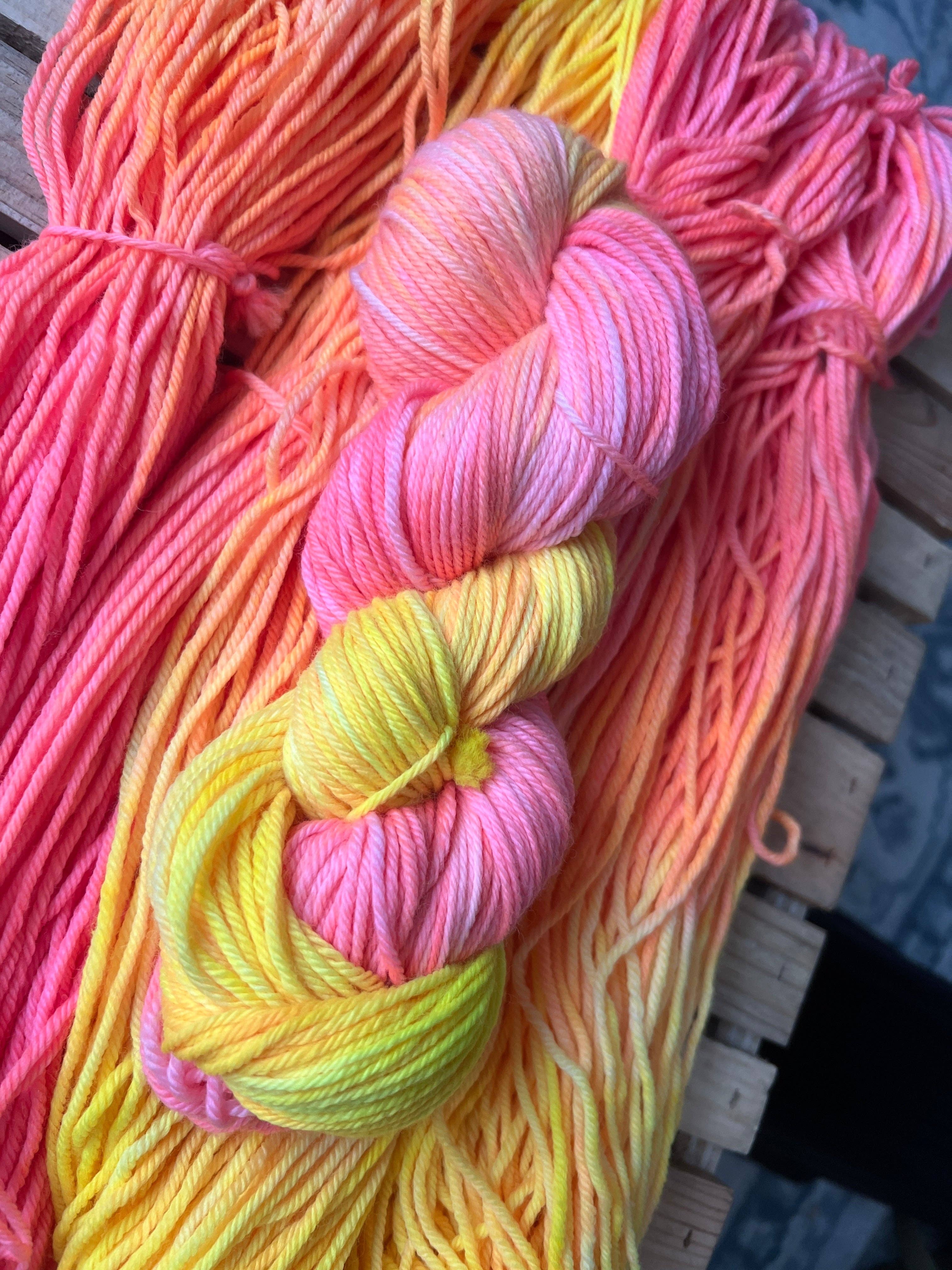 The Yarn Cabin DBA Purls & Pines Yarn - Wholesale Yarn - Tequila Sunrise Hand Dyed Yarn4