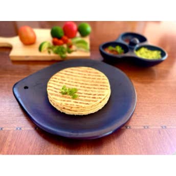 Rustic Black Clay Serving Plate – Handmade Colombian Pottery for wholesale by Authentic Origin Colombia