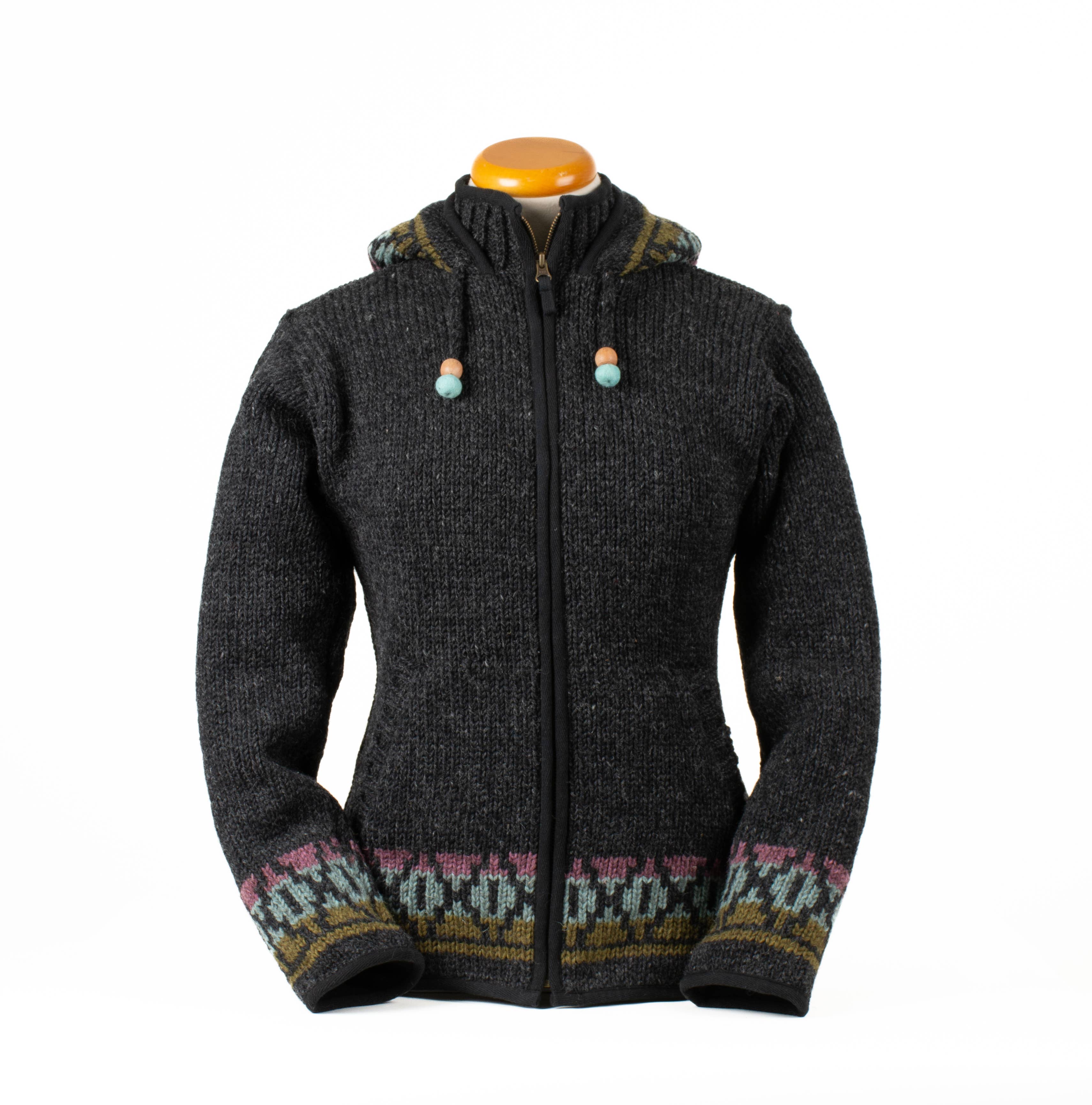 Lost Horizons Knitwear – Ships from USA - Wholesale Knit Sweater - Women's - Misty Wool Knit Sweater with Lined Hood0