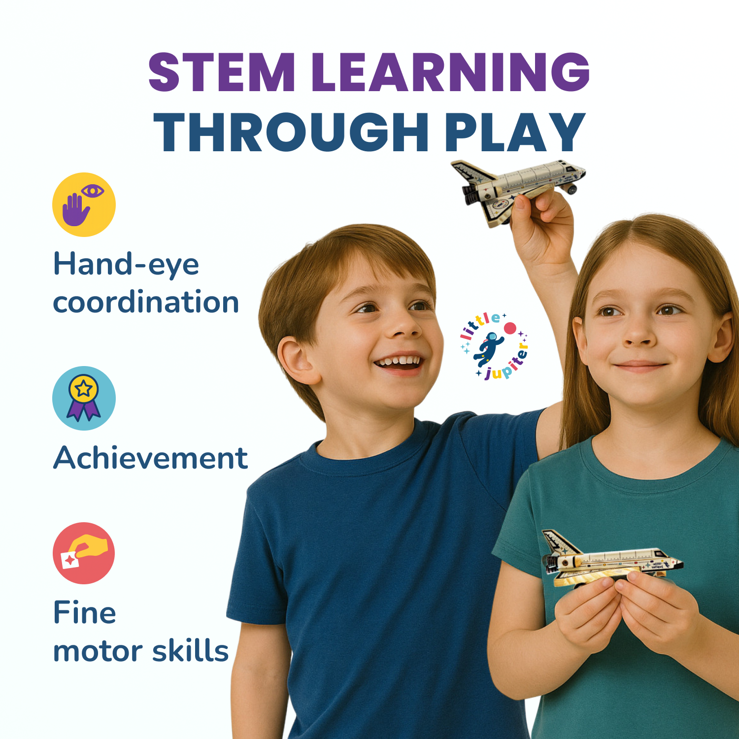 AYK Brand - Wholesale DIY Craft Kit - Kids - DIY Wooden Space Shuttle with Stickers4