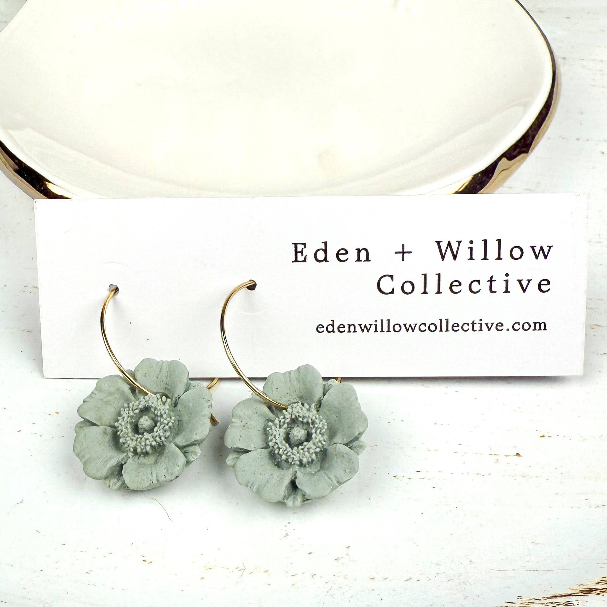 Eden + Willow Collective - Wholesale Hoop Earrings - Poppy Hoop Polymer Clay Earring, Handmade Lightweight 1