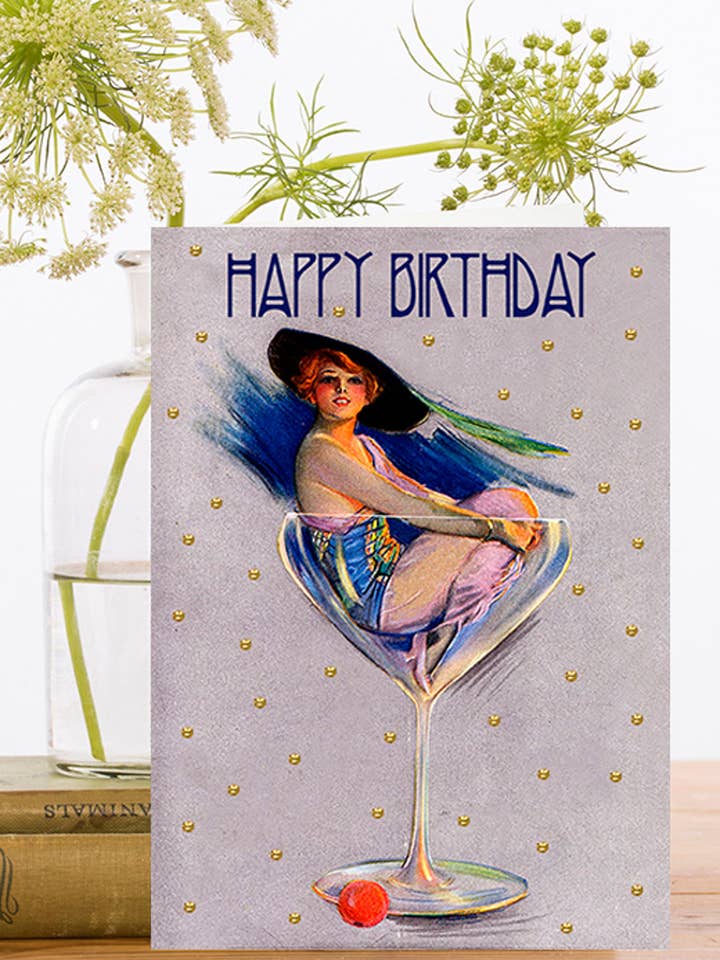 HB161P ~ Hand Glittered Birthday Card for wholesale by Madame Treacle